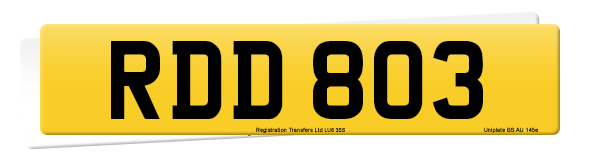 Registration number RDD 803